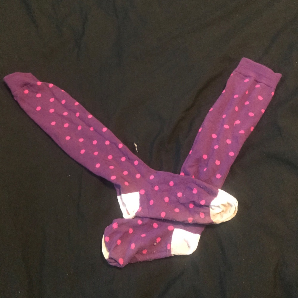 Polka dot high knee socks